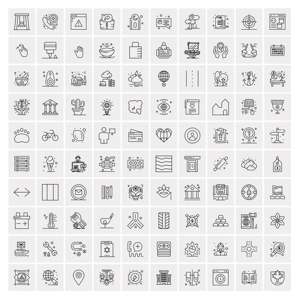 100 iconos de negocios Conjunto universal para web y móvil — Vector de stock