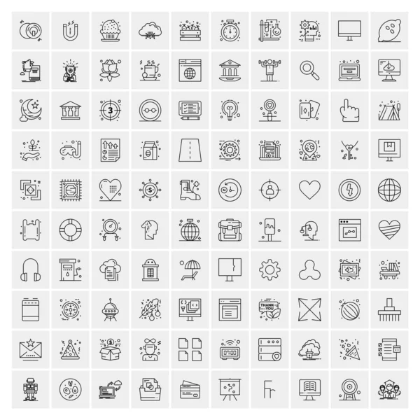 100 iconos de negocios Conjunto universal para web y móvil — Archivo Imágenes Vectoriales