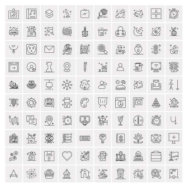 100 iconos de negocios Conjunto universal para web y móvil — Vector de stock