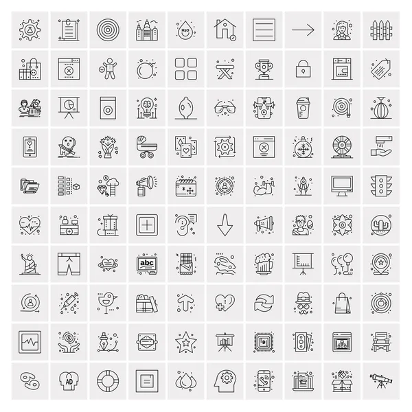 100 iconos de negocios Conjunto universal para web y móvil — Archivo Imágenes Vectoriales