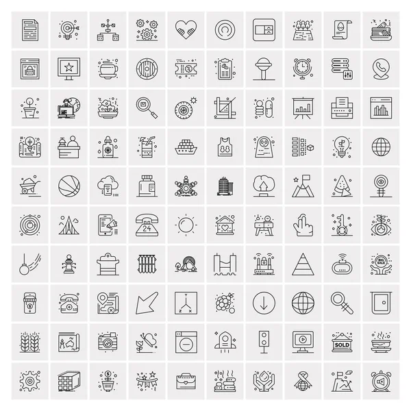 100 iconos de negocios Conjunto universal para web y móvil — Vector de stock