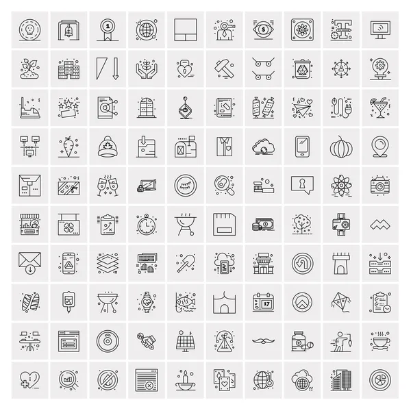 100 iconos de negocios Conjunto universal para web y móvil — Archivo Imágenes Vectoriales