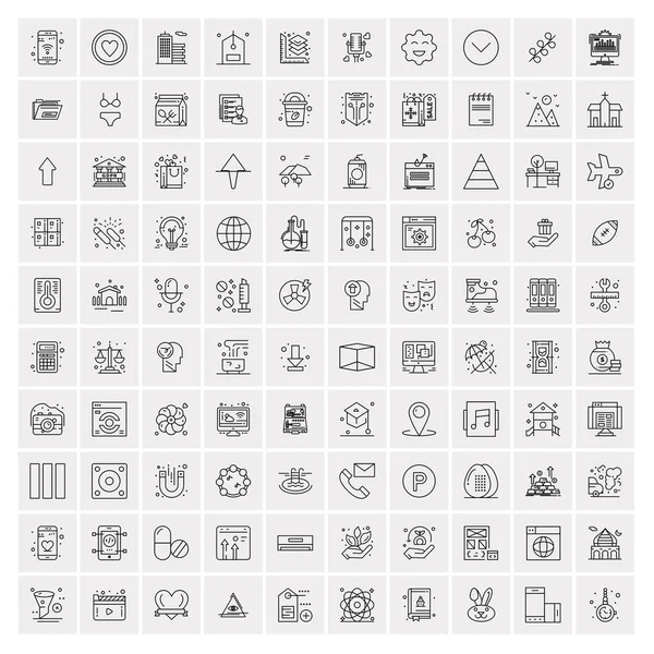 100 Business Icons für Web und Print — Stockvektor