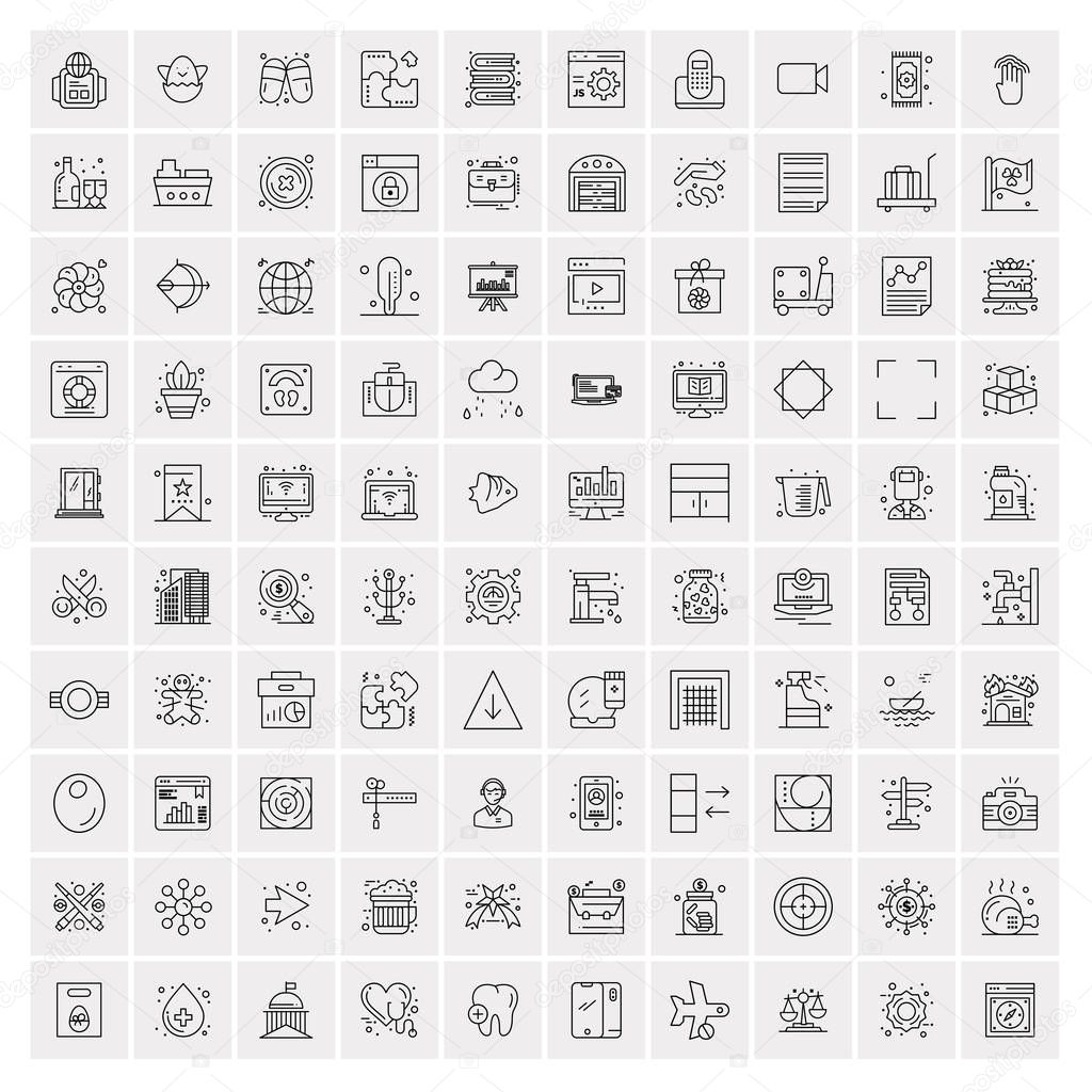 100 Business Icons Universal Set for Web and Mobile