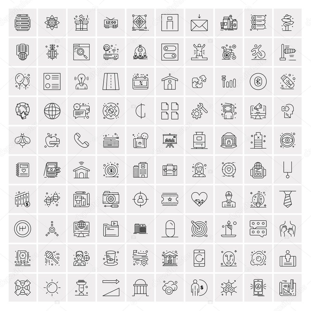 100 Business Icons Universal Set for Web and Mobile