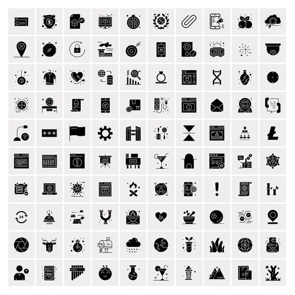 Set van 100 universele pictogrammen — Stockvector