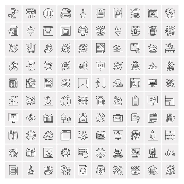 100 Business Icons für Web und Print — Stockvektor