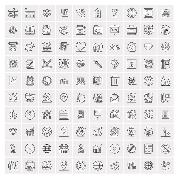 100 iconos de negocios Conjunto universal para web y móvil — Archivo Imágenes Vectoriales