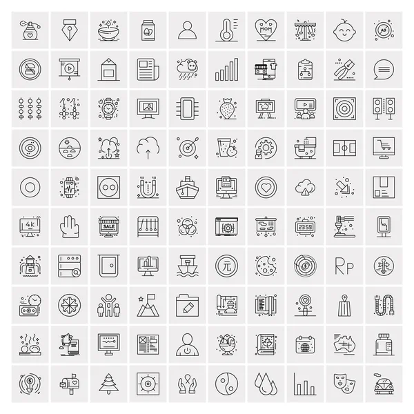 Набор из 100 икон Creative Business Line — стоковый вектор