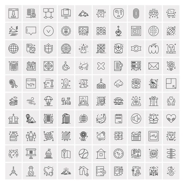 Set von 100 Creative Business Line Icons — Stockvektor