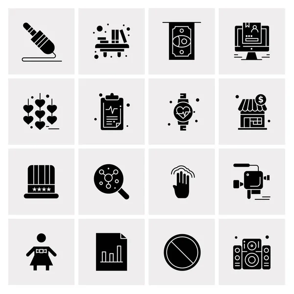 Conjunto de 16 iconos universales Vector de negocios — Vector de stock