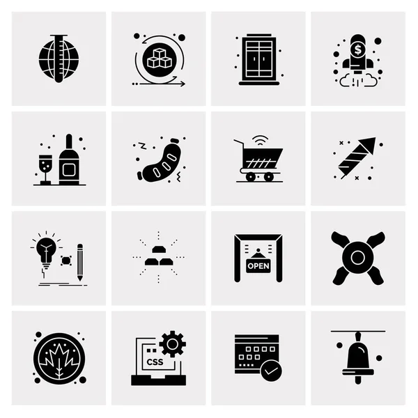 Set of 16 Universal Icons Business Vector — 스톡 벡터