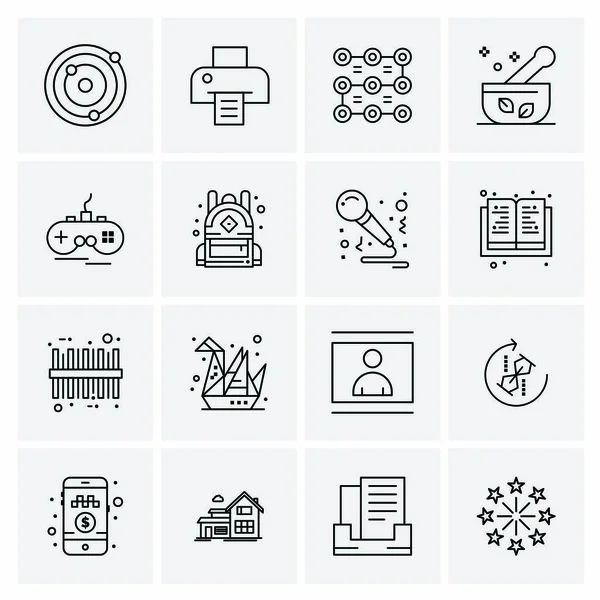 Conjunto de 16 iconos universales Vector de negocios — Vector de stock