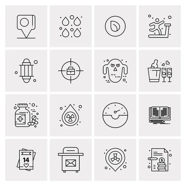 Conjunto de 16 iconos universales Vector de negocios — Vector de stock