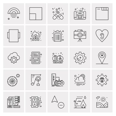 25 Evrensel İş Simgesi Vektörü Kümesi