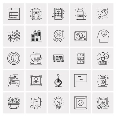 25 Evrensel İş Simgesi Vektörü Kümesi