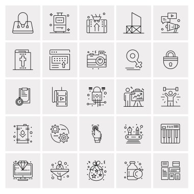 25 Evrensel İş Simgesi Vektörü Kümesi