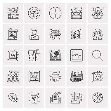 25 Evrensel İş Simgesi Vektörü Kümesi