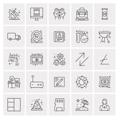 25 Evrensel İş Simgesi Vektörü Kümesi