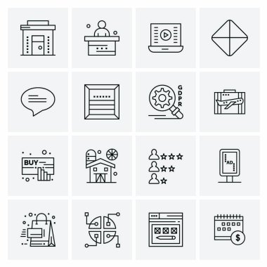 16 Evrensel İş Simgesi Vektörü