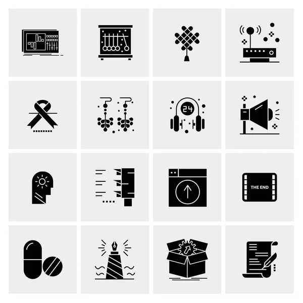 Set of 16 Universal Icons Business Vector — Stock Vector