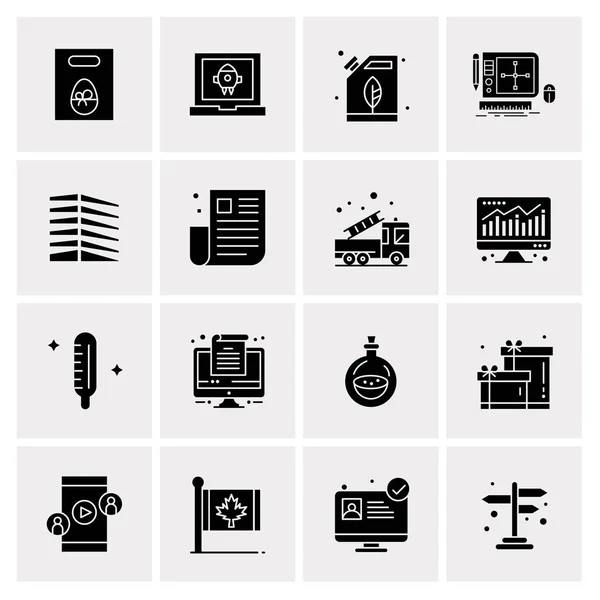 Conjunto de 16 iconos de negocio universales Vector — Archivo Imágenes Vectoriales