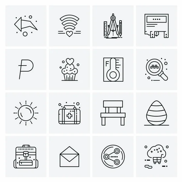 Conjunto de 16 iconos universales Vector de negocios — Archivo Imágenes Vectoriales