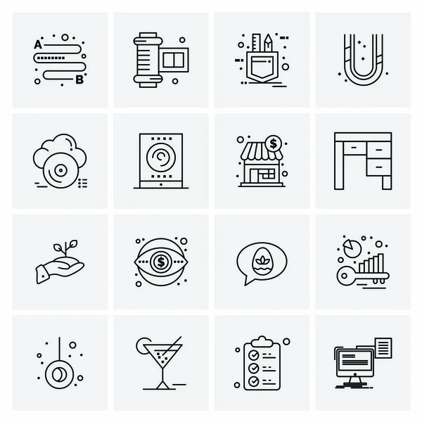 Conjunto de 16 iconos universales Vector de negocios — Archivo Imágenes Vectoriales