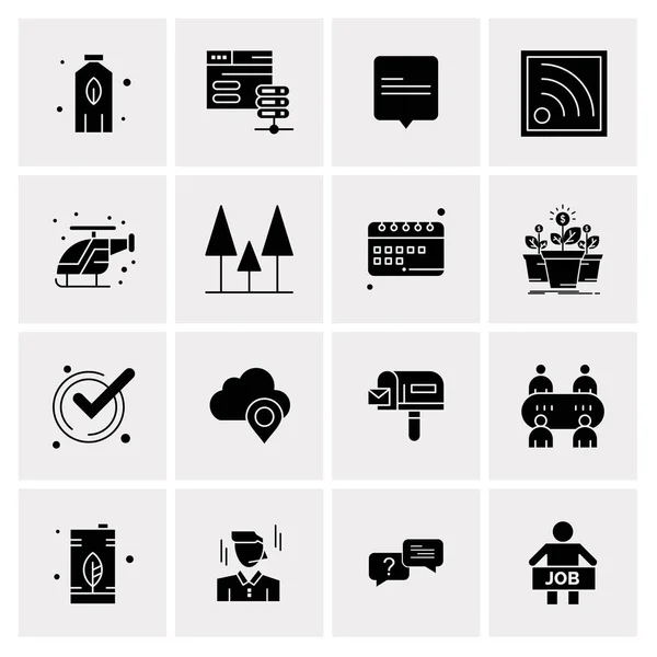 Conjunto de 16 iconos de negocio universales Vector — Archivo Imágenes Vectoriales