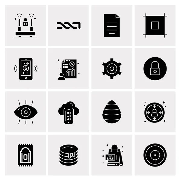 Set of 16 Universal Icons Business Vector — 스톡 벡터