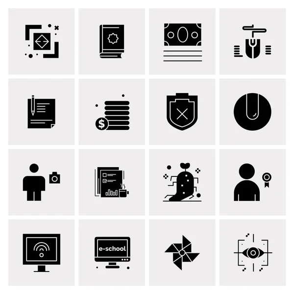 Set of 16 Universal Business Icons Vector — Stockový vektor