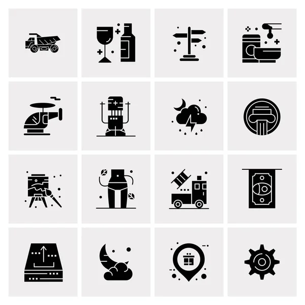 Conjunto de 16 iconos universales Vector de negocios — Vector de stock