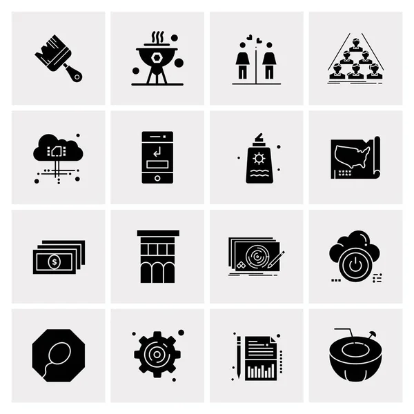 Conjunto de 16 Universal Business Icons Vector — Vetor de Stock