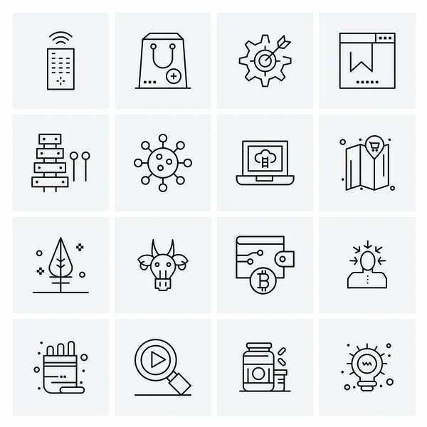 Conjunto de 16 iconos universales Vector de negocios — Vector de stock