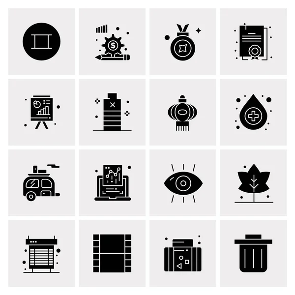 Conjunto de 16 iconos de negocio universales Vector — Vector de stock