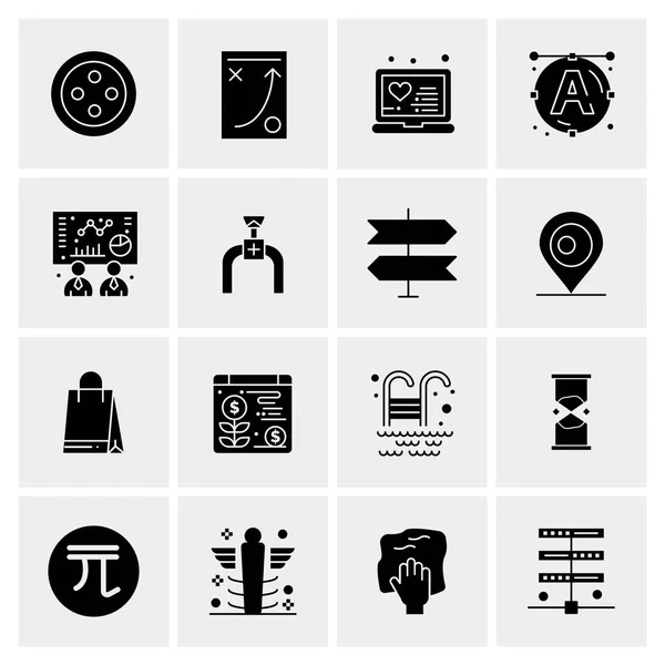 Conjunto de 16 iconos universales Vector de negocios — Vector de stock