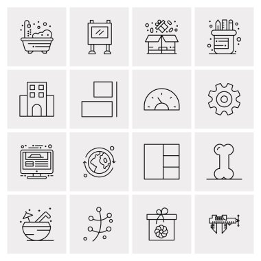 16 Evrensel İş Simgesi Vektörü