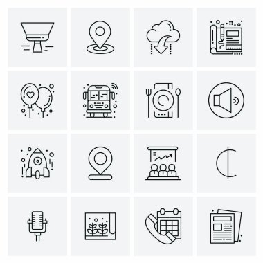 16 Evrensel İş Simgesi Vektörü