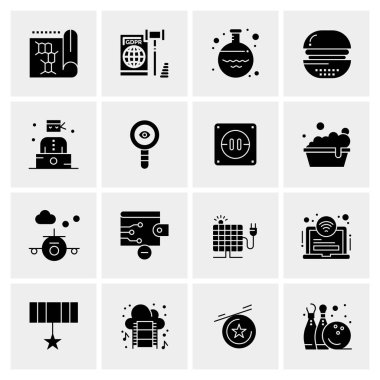 16 Evrensel İş Simgesi Vektörü