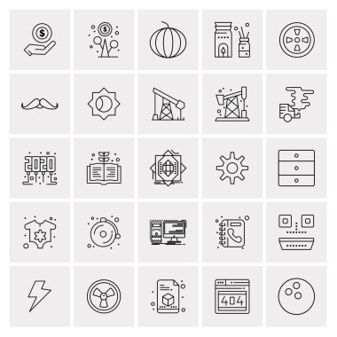 25 Evrensel İş Simgesi Vektörü Kümesi