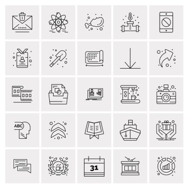 25 Evrensel İş Simgesi Vektörü Kümesi