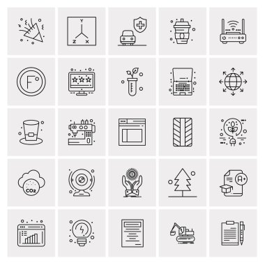 25 Evrensel İş Simgesi Vektörü Kümesi