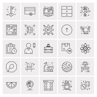 25 Evrensel İş Simgesi Vektörü Kümesi