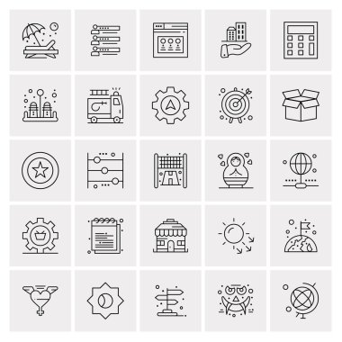 25 Evrensel İş Simgesi Vektörü Kümesi