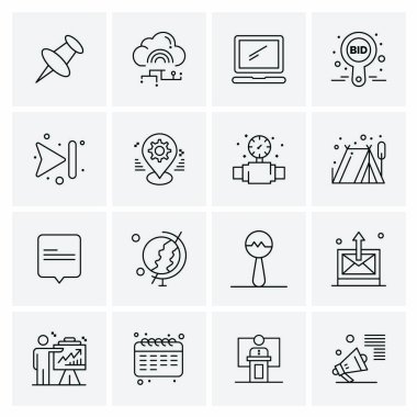 16 Evrensel İş Simgesi Vektörü