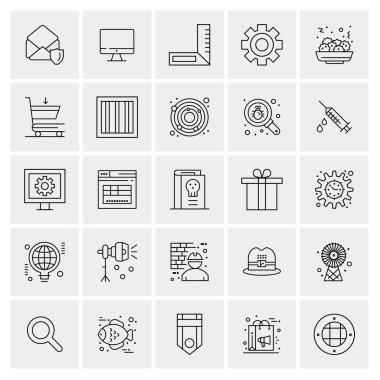 25 Evrensel İş Simgesi Vektörü Kümesi