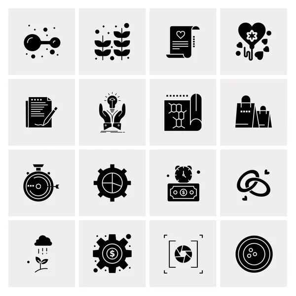 Conjunto de 16 iconos de negocio universales Vector — Vector de stock