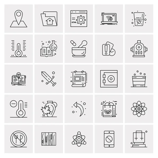 25 Evrensel İş Simgeleri Vektörü. Web ve Mobil İlişkili projelerde kullanılacak yaratıcı Simge İllüstrasyonu.