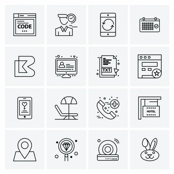 Set of 16 Universal Icons Business Vector — Stock Vector