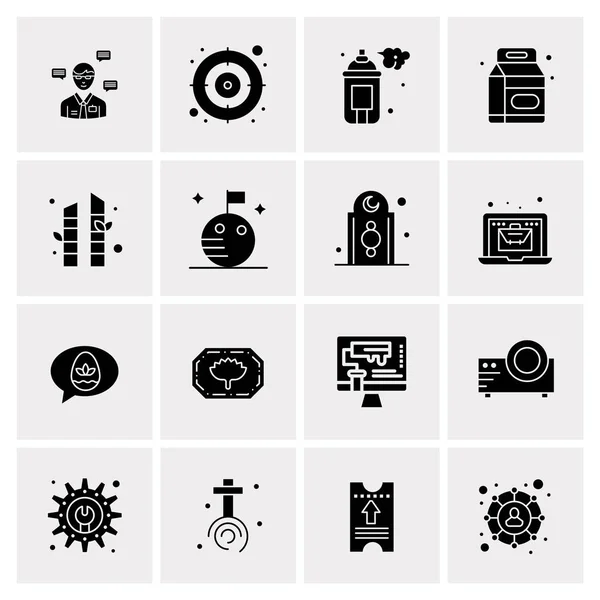 Set of 16 Universal Icons Business Vector — 스톡 벡터